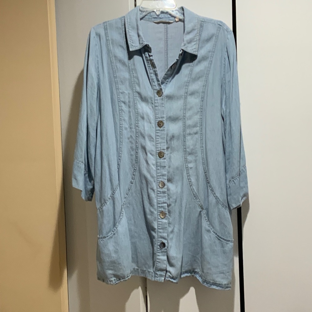 Soft Surroundings Light Blue Soft Denim Tunic/Jacket XL